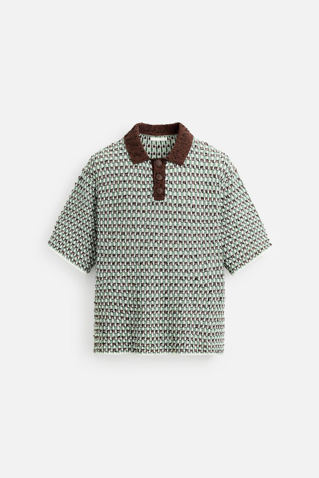 JACQUARD KNIT POLO SHIRT - Zara фото 9