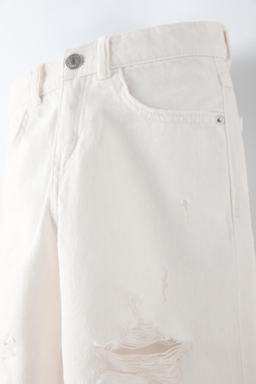 RIPPED DENIM BERMUDA SHORTS - Zara фото 3