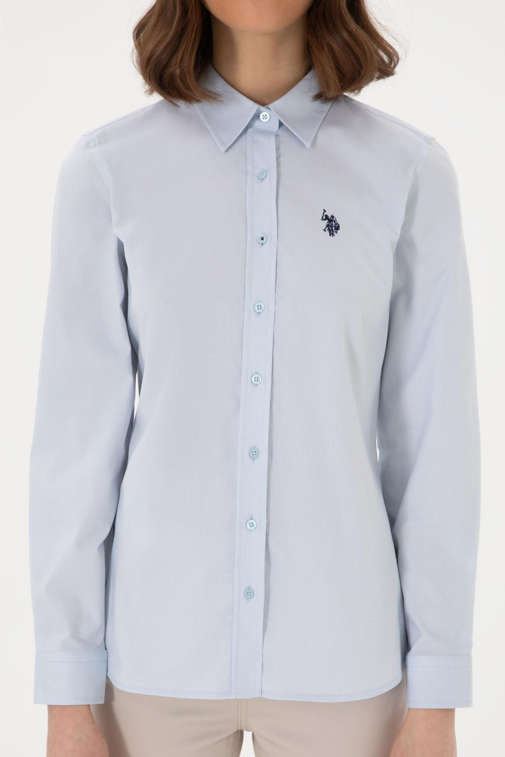 Kad_n A__k Mavi Uzun Kollu Basic G_mlek Sepette S_rpriz _ndirim - U.s. polo assn фото 6