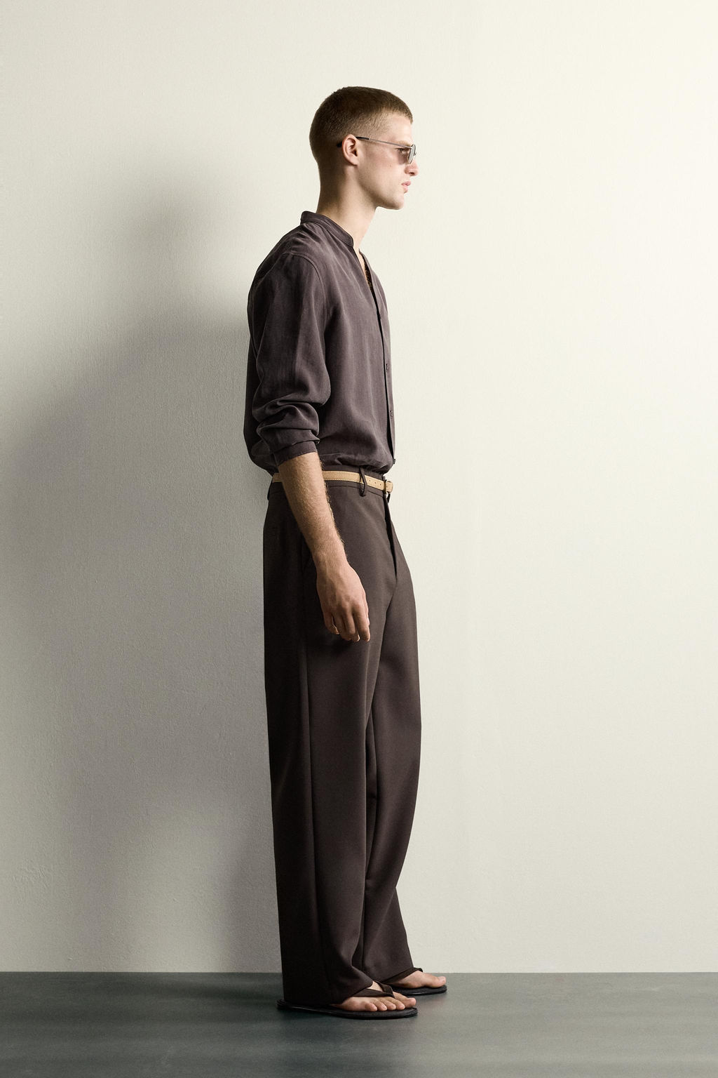 CAMISA FLUIDA RELAXED FIT / Marr?n