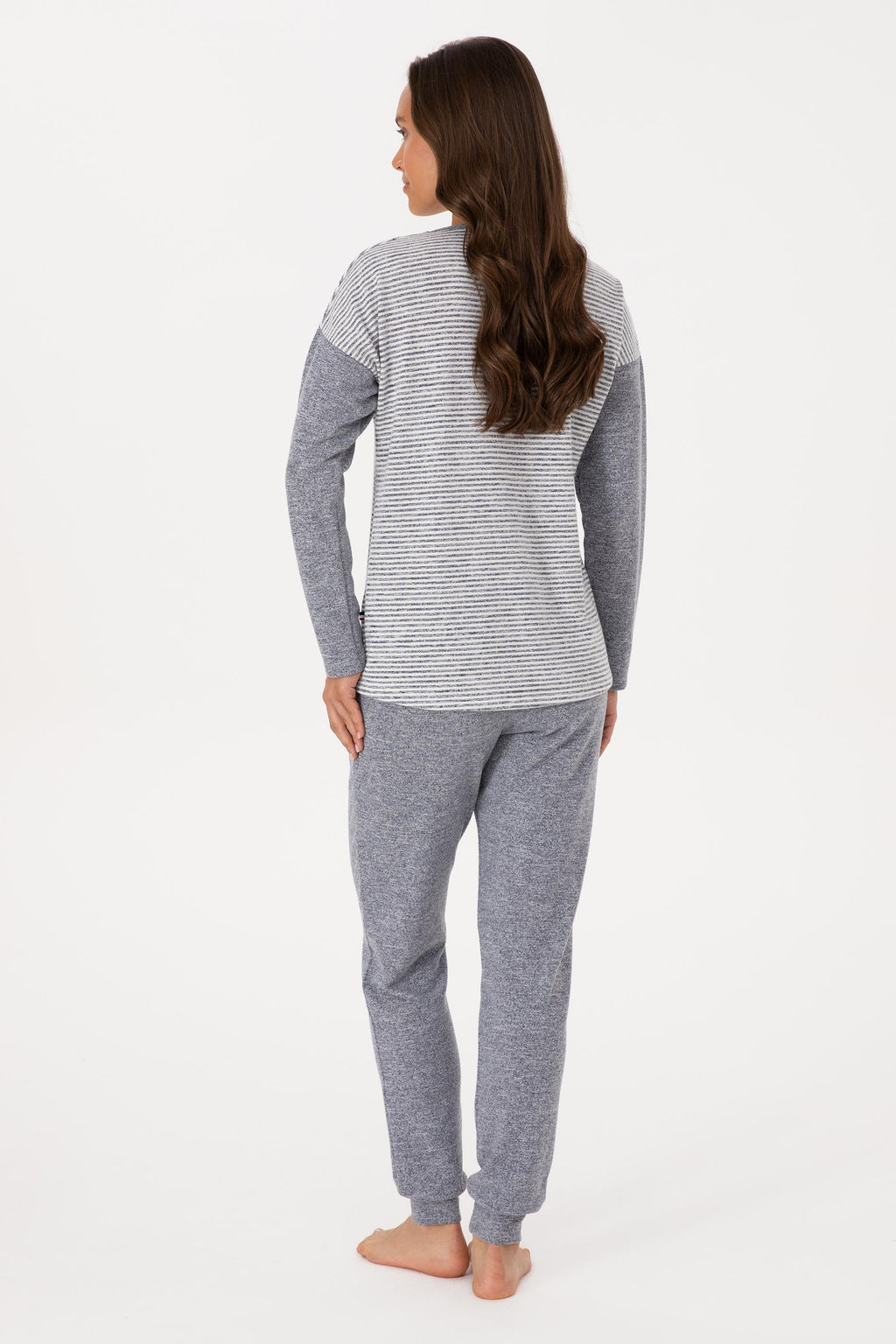 Kad_n Gri Melanj Pijama Tak_m_ - U.s. polo assn фото 5