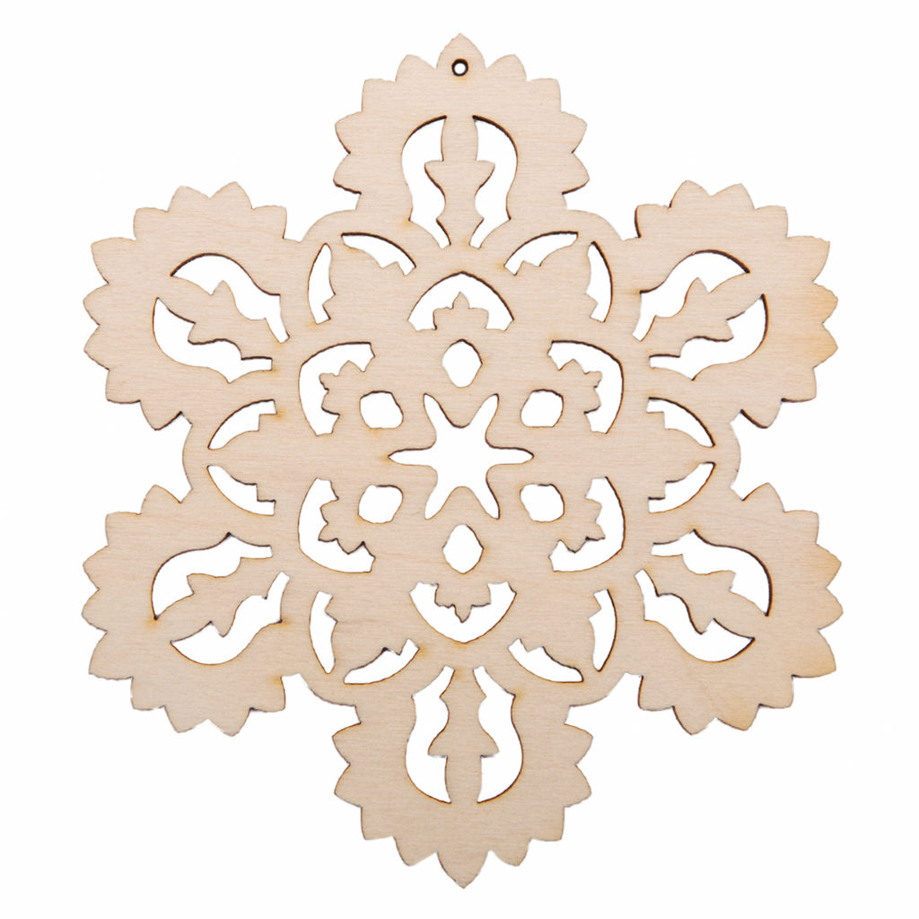 Заготовка для декорирования Mr. Carving ВД-1201 Подвеска новогодняя фанера 0.3 см Снежинка №4 (8х9см.)