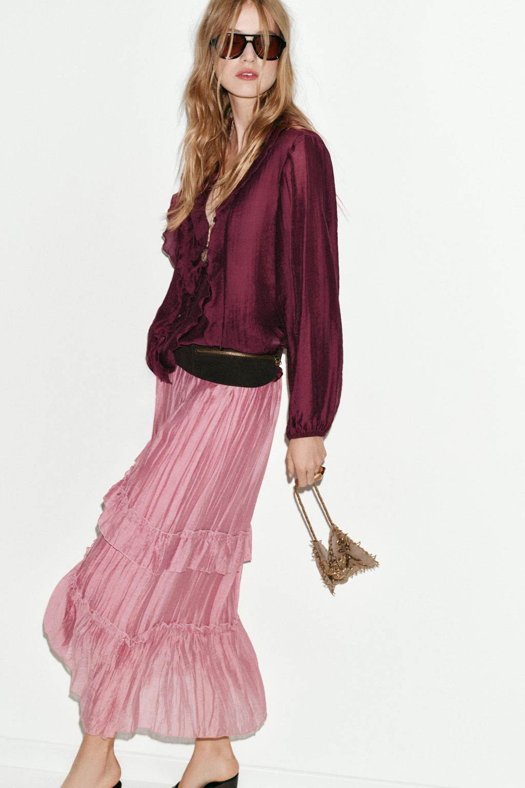 RUFFLED MIDI SKIRT - Zara фото 21