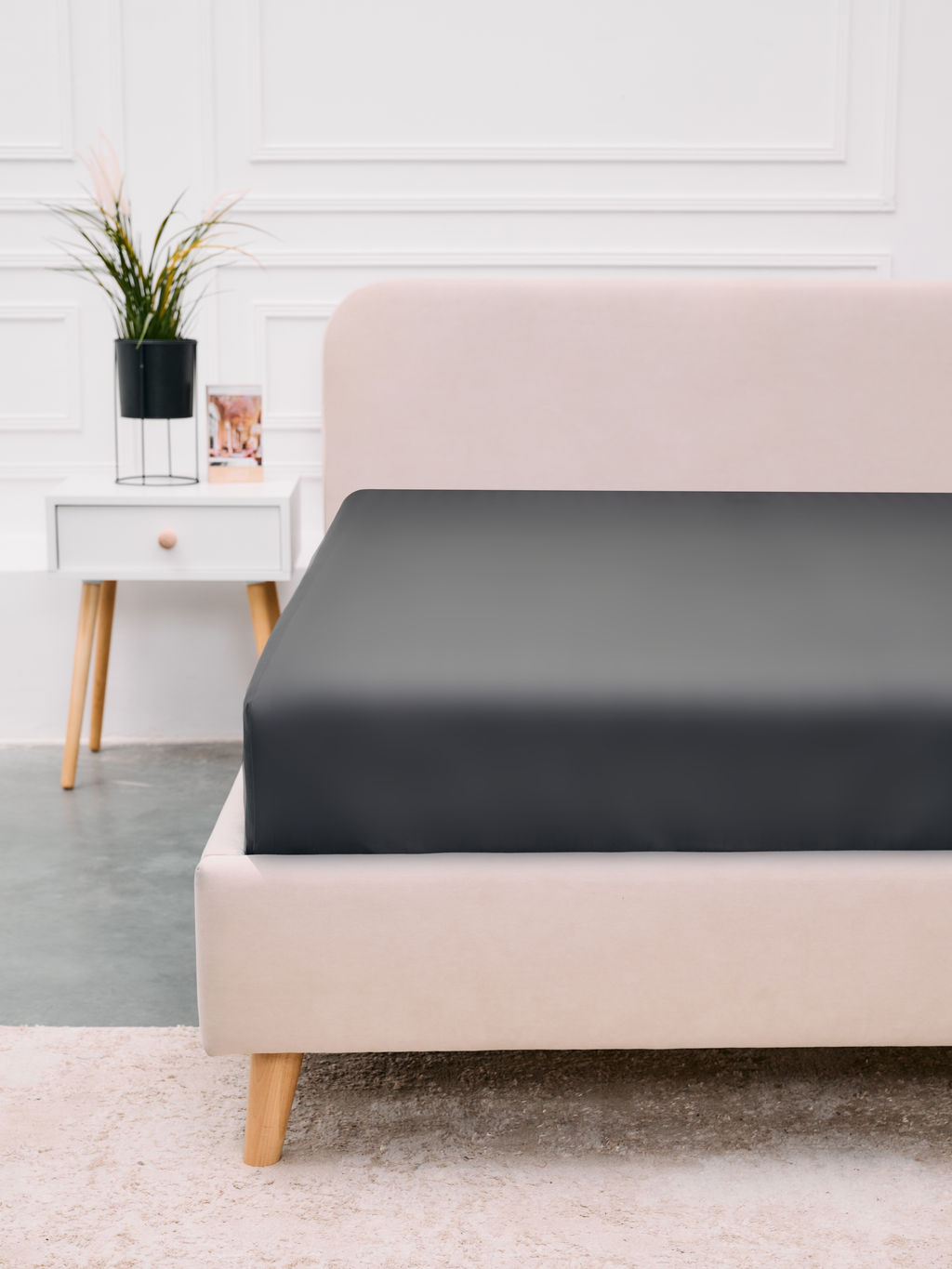 Простыня полисатин гладкокрашенный - Сталь 150х215