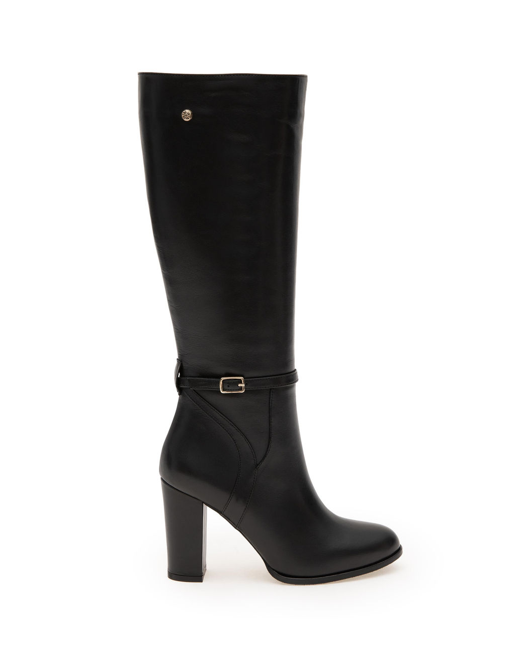 Siyah Deri Topuklu _izme