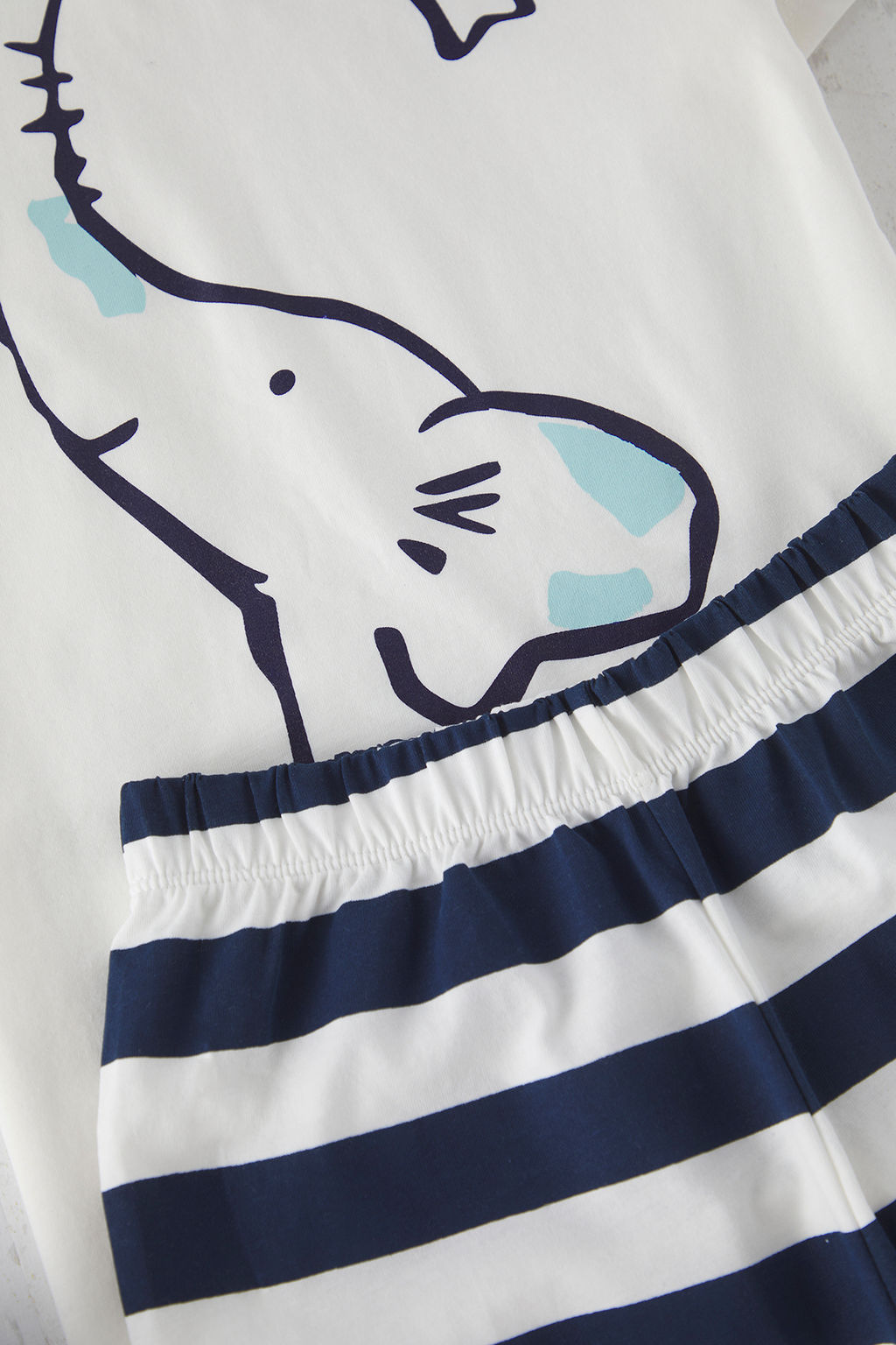 Ekru Erkek Cocuk %100 Pamuk Fil Bask?l? K?sa Kol Orme Pijama Tak?m? TKDSS25PT00019 - Trendyolmilla фото 2