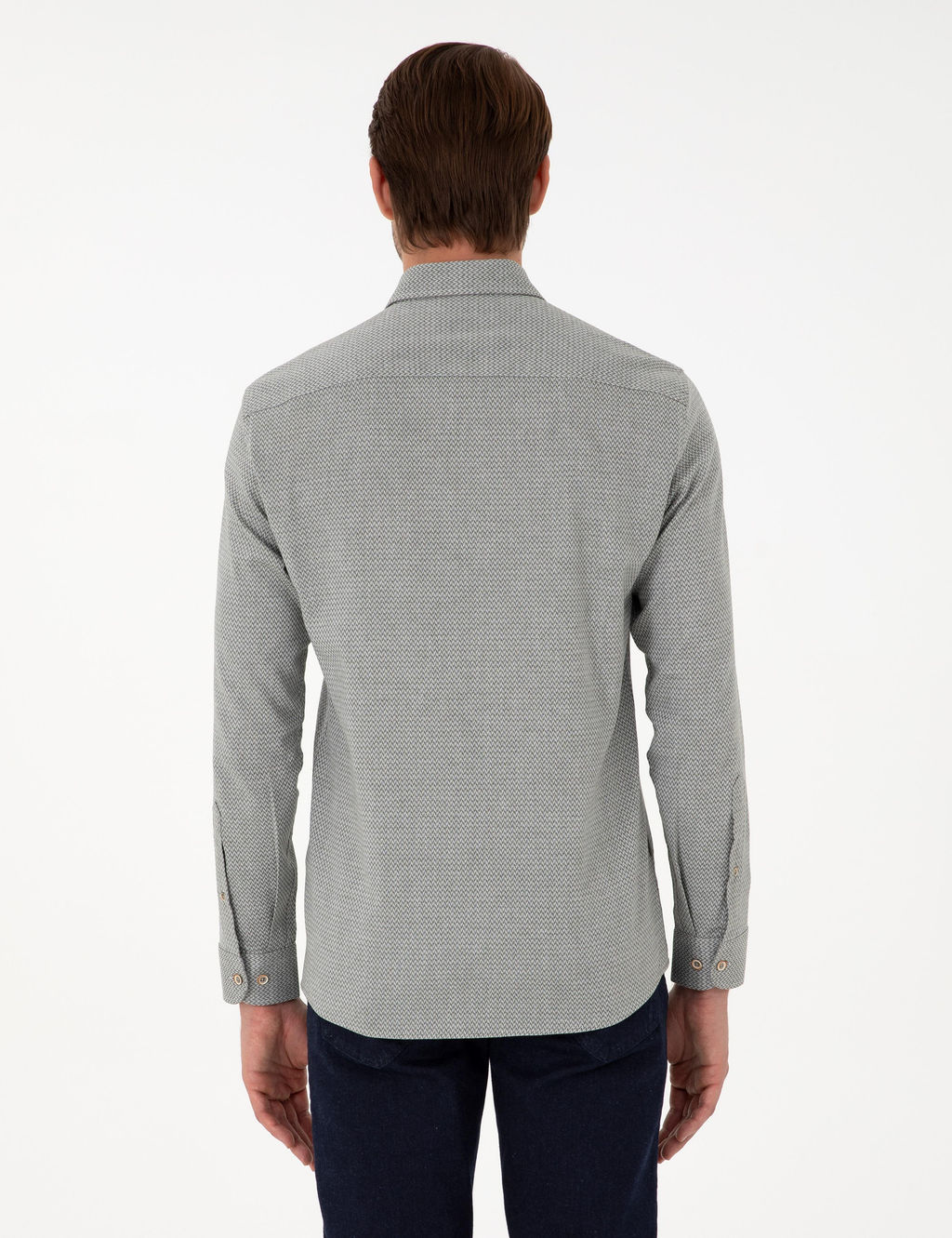 A__k Haki Slim Fit Uzun Kollu G_mlek - Pierre cardin фото 5