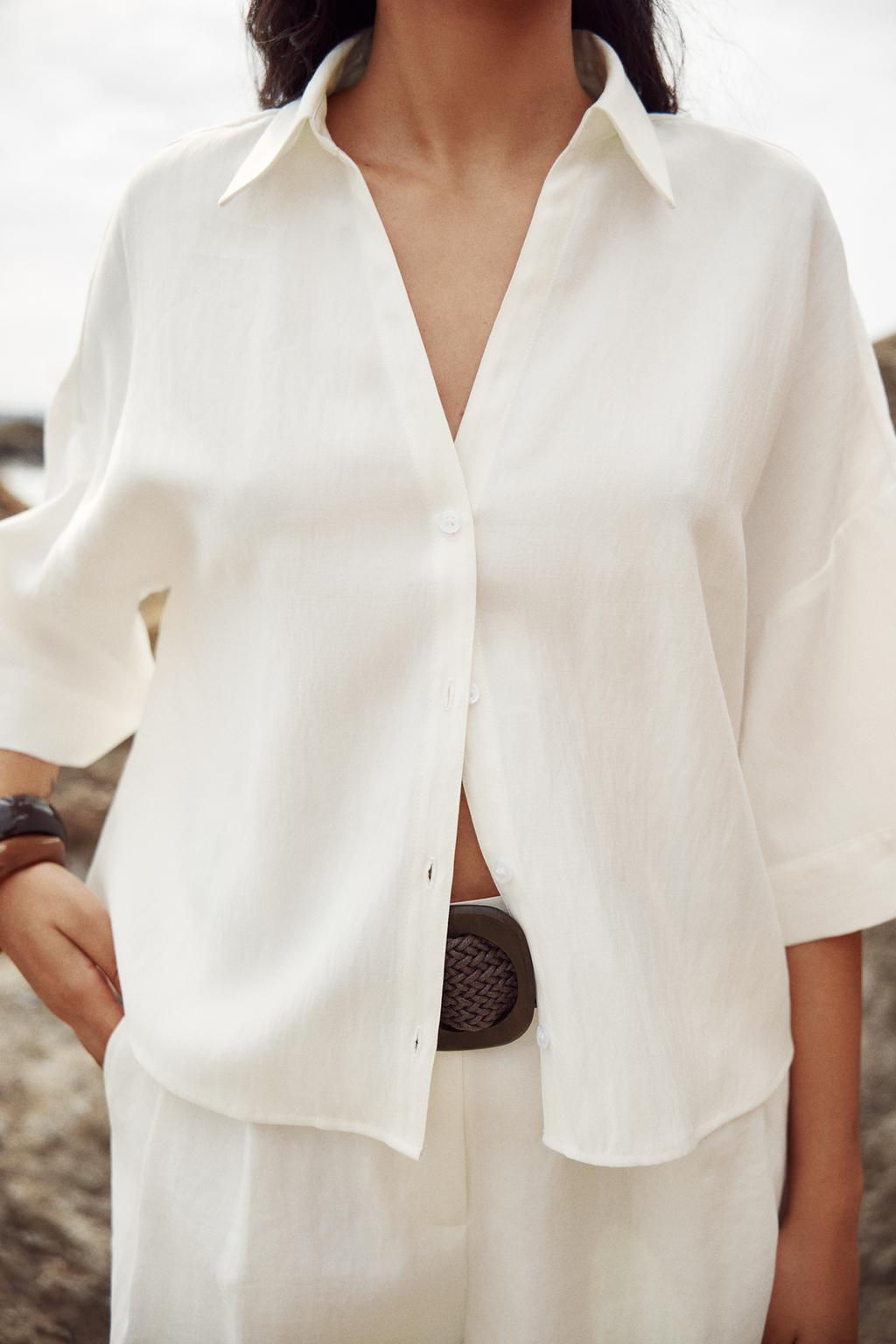 WIDE SHORT SLEEVE SHIRT - Zara фото 2