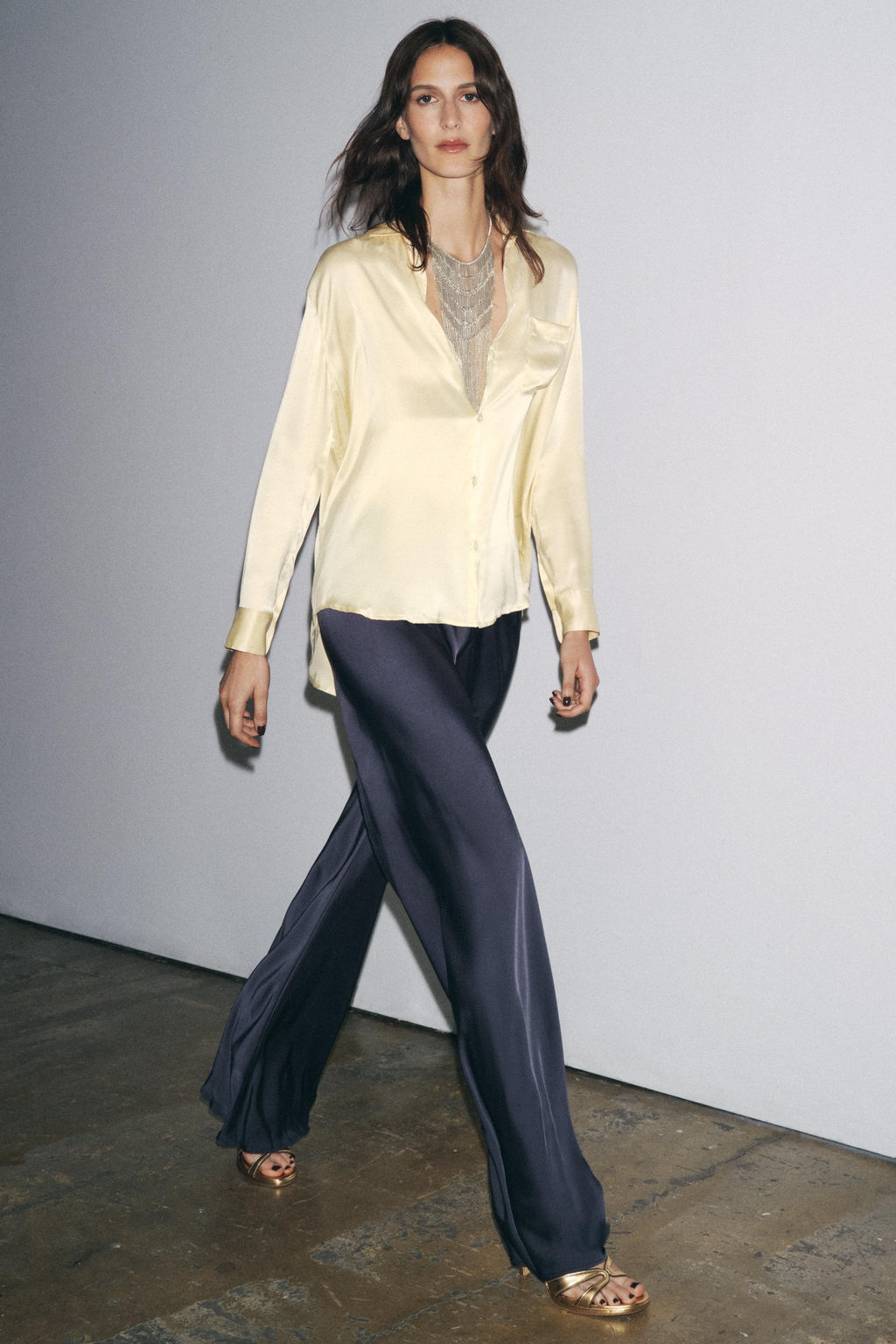 ZW COLLECTION SATIN FLARE TROUSERS
