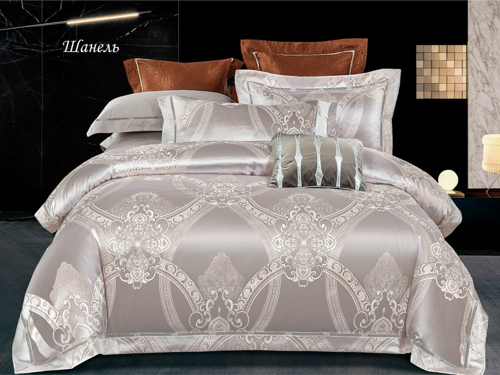 Комплект постельного белья Шанель, САТИН-ЖАККАРД семейный