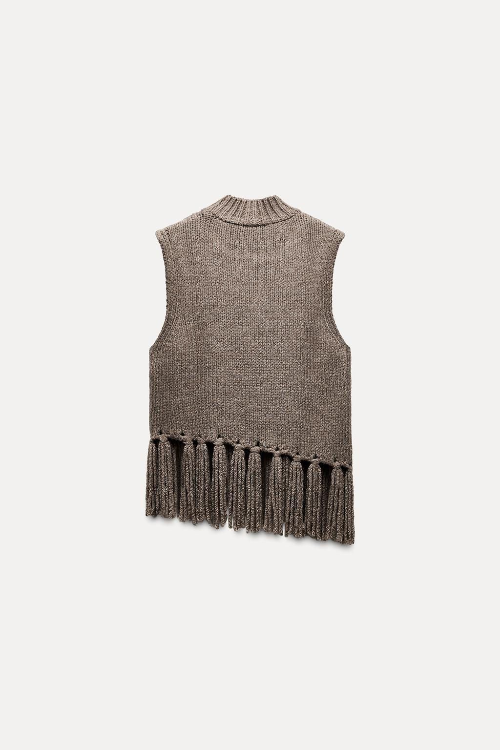 FRINGED KNIT TOP - Zara фото 5