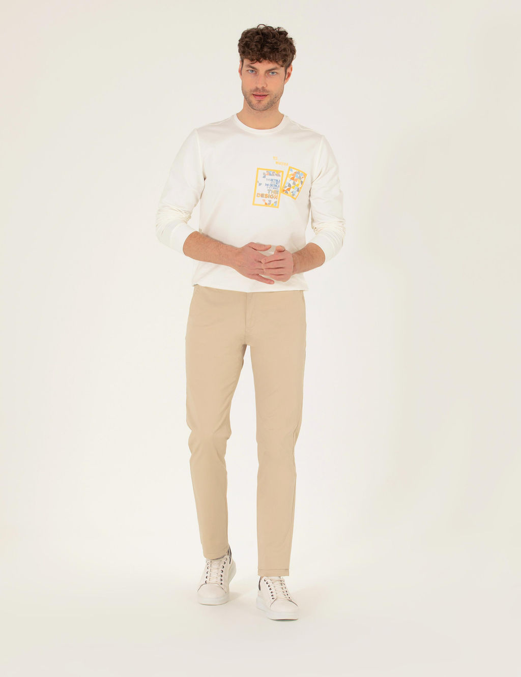 Bej Regular Fit Kanvas Pantolon - Pierre cardin фото 8