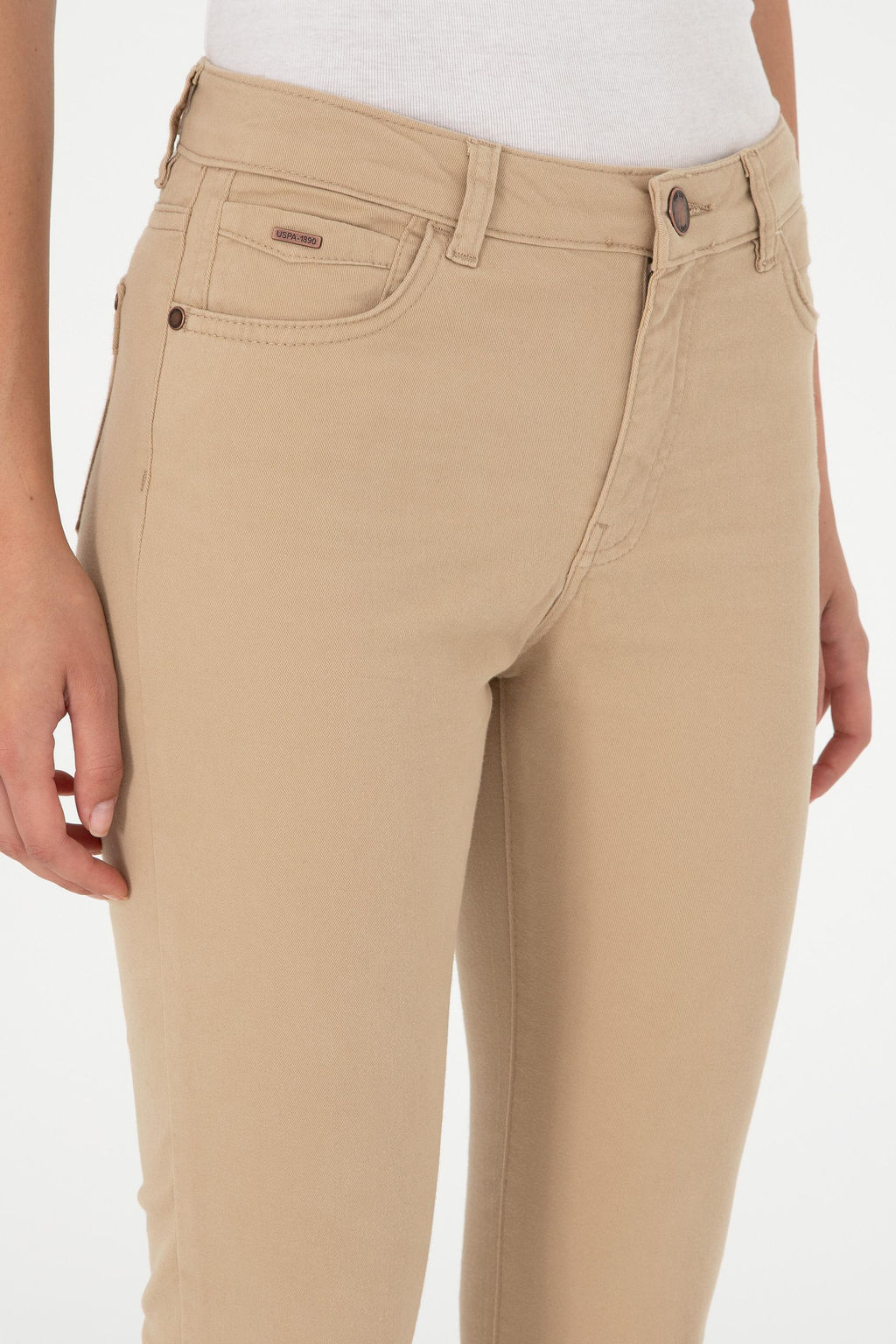 Женские брюки песочного цвета из парусины Неожиданная скидка в корзине - U.s. polo assn фото 5
