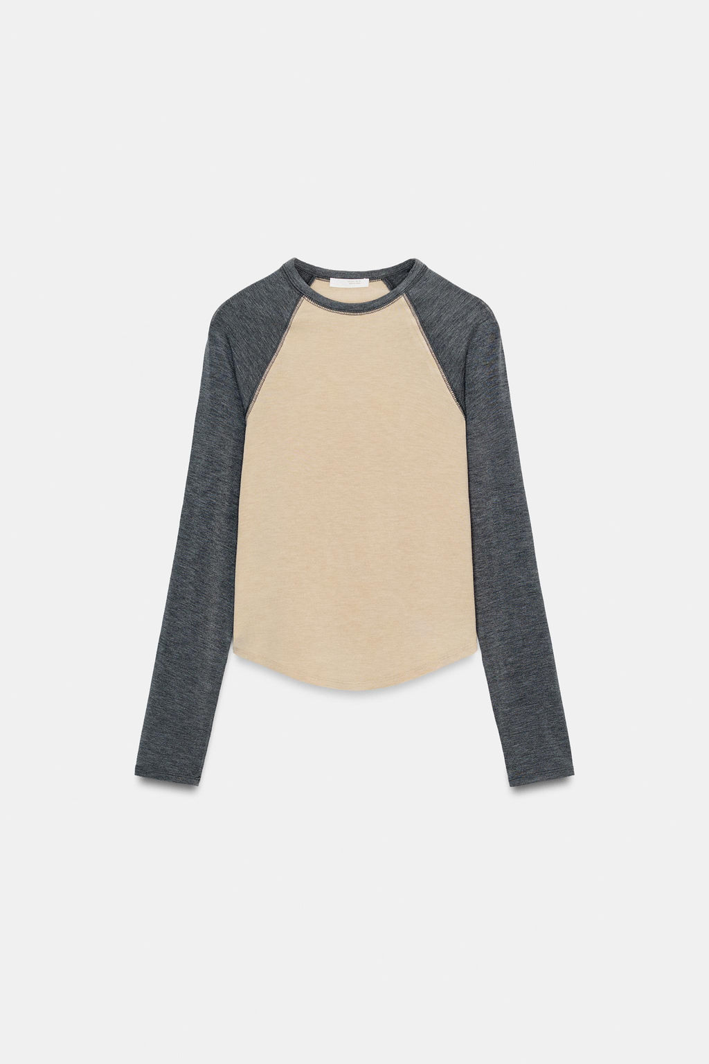 CONTRAST RAGLAN SLEEVE T-SHIRT - Zara фото 12