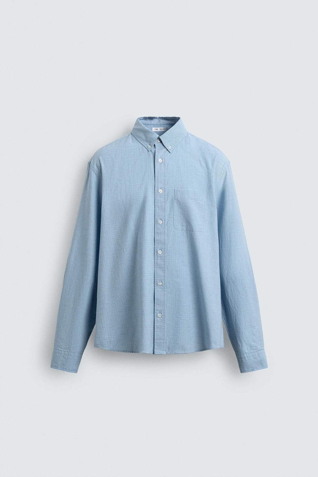 CAMISA ALGOD?N SOFT / Azul claro - Zara фото 7