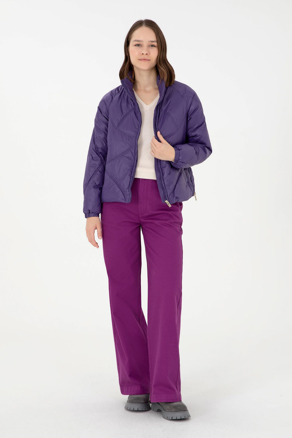 Женское фиолетовое пальто Неожиданная скидка в корзине - U.s. polo assn фото 4