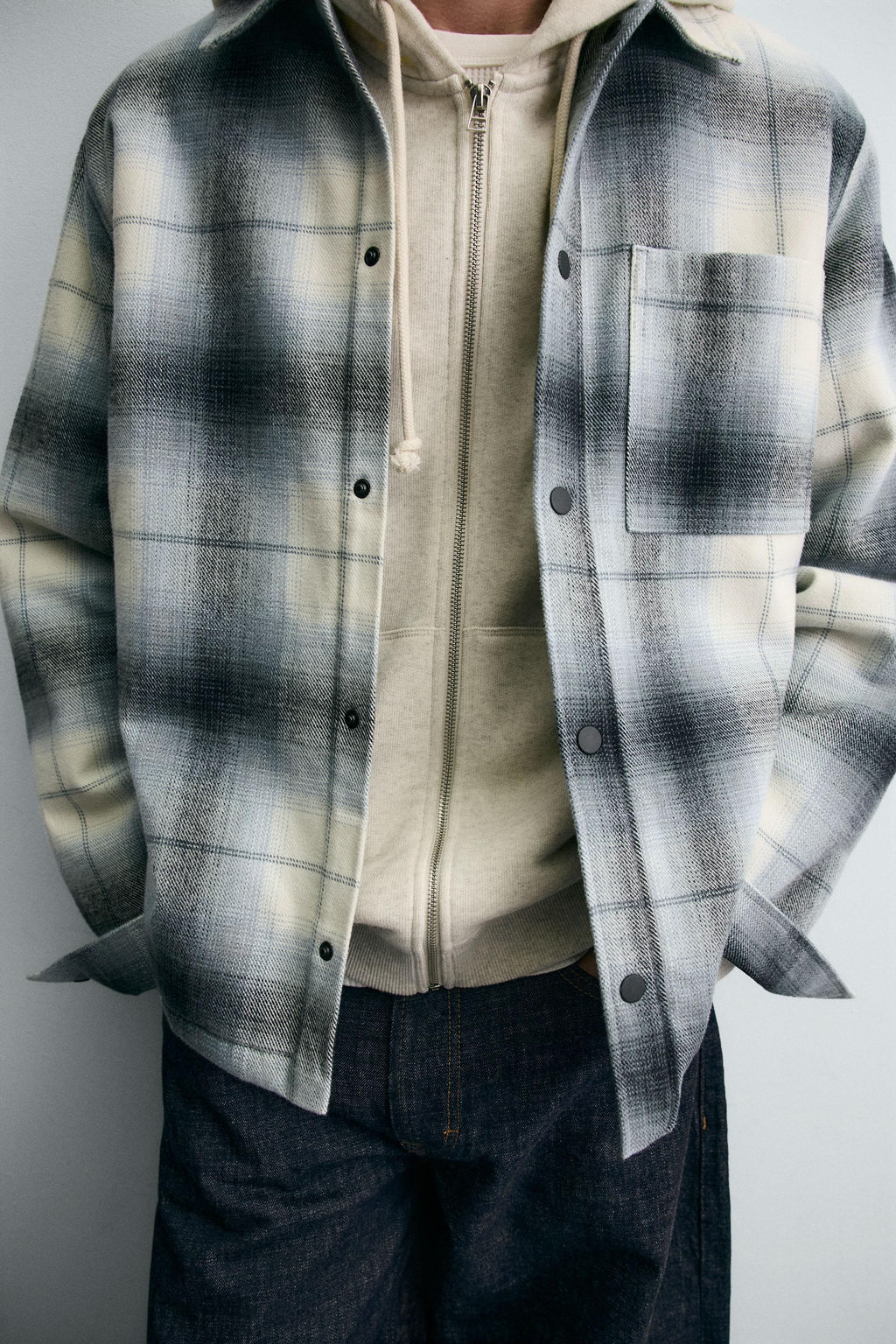 CONTRAST CHECK OVERSHIRT