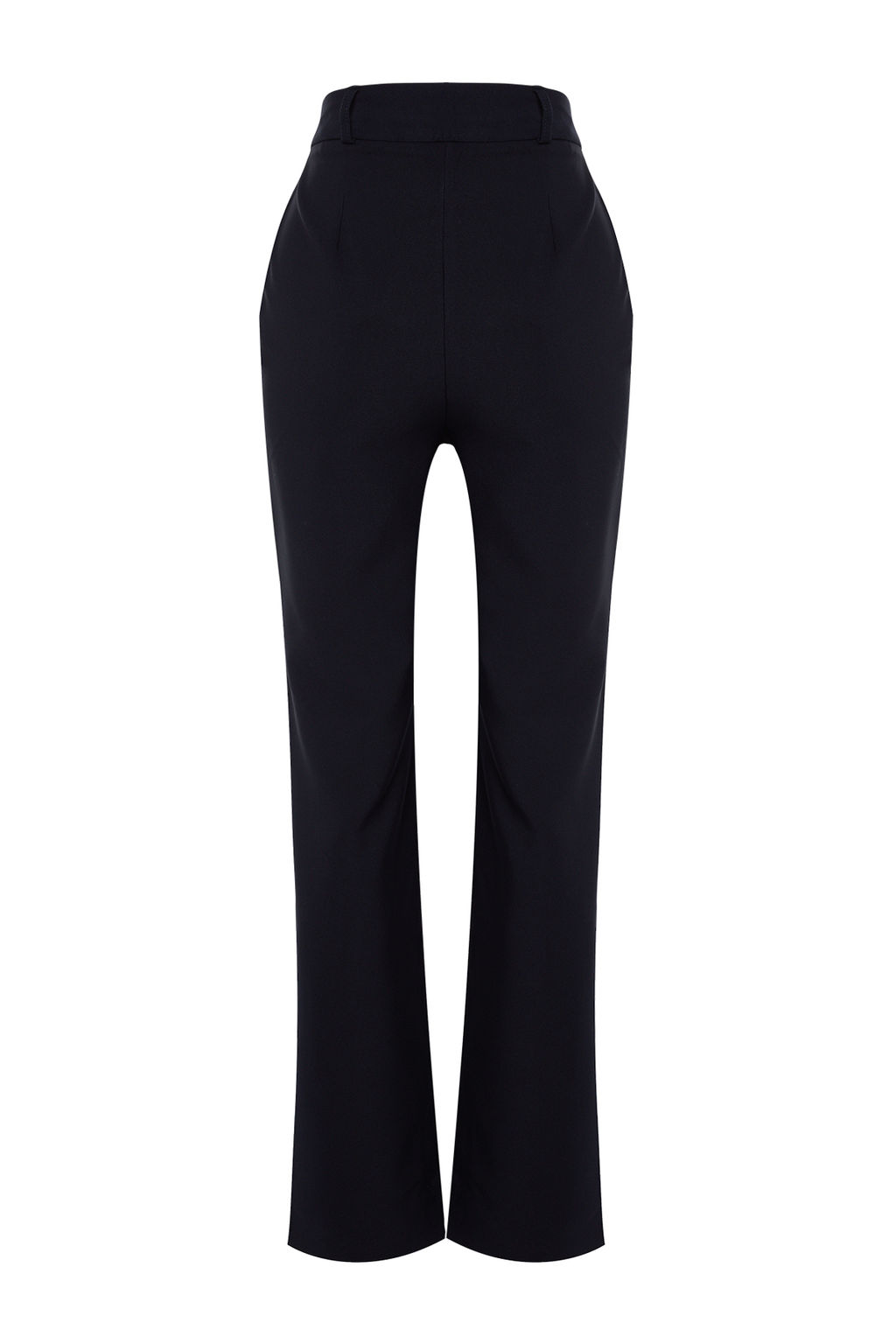 Lacivert Wide Leg/Genis Paca Pileli Dokuma Kumas Pantolon TWOSS21PL0155