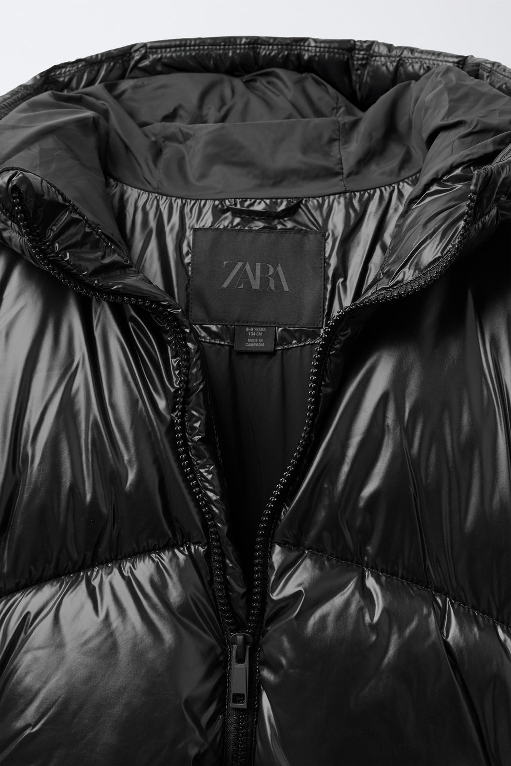 WATER-REPELLENT QUILTED COAT WITH HOODIE - Zara фото 5
