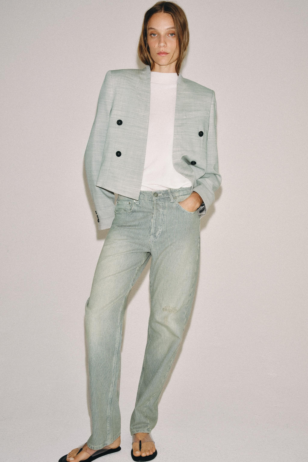 JEANS ZW COLLECTION RECTOS TIRO BAJO RAYAS / Rayas