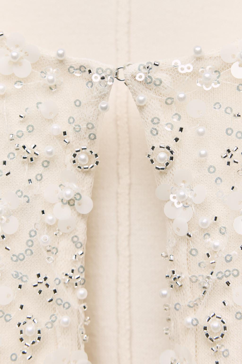 SEQUINNED BEADED CARDIGAN - Zara фото 9