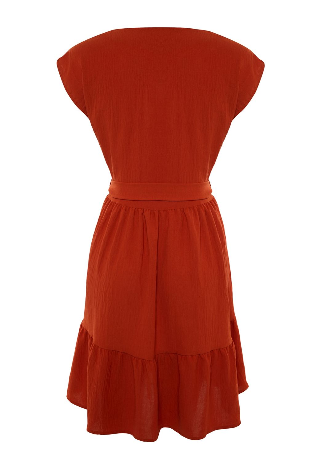 Kiremit Kusakl? Belden Ac?lan Mini Dokuma Elbise TWOSS20EL0628 - Trendyolmilla фото 7