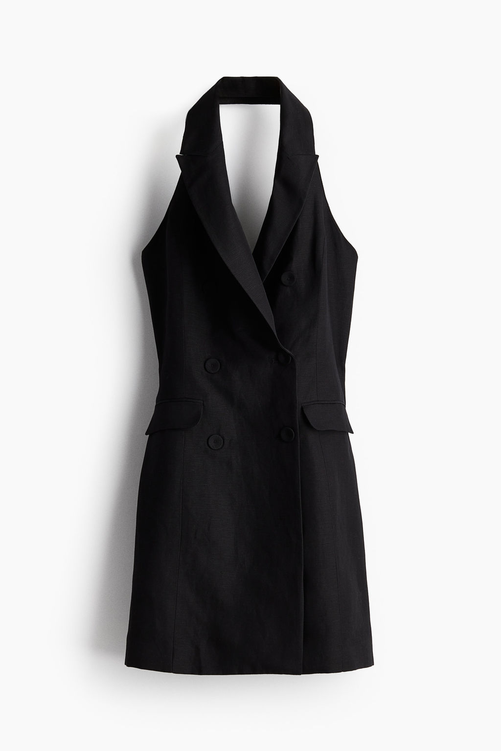 Vestido blazer en mezcla de lino con escote halter - H&m фото 3