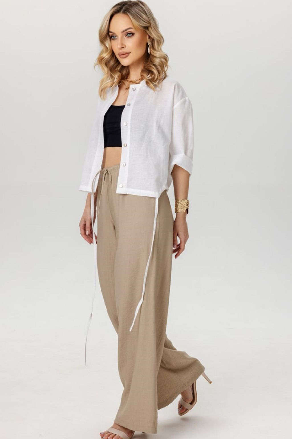 Блузка Лён 4387/01/Белый