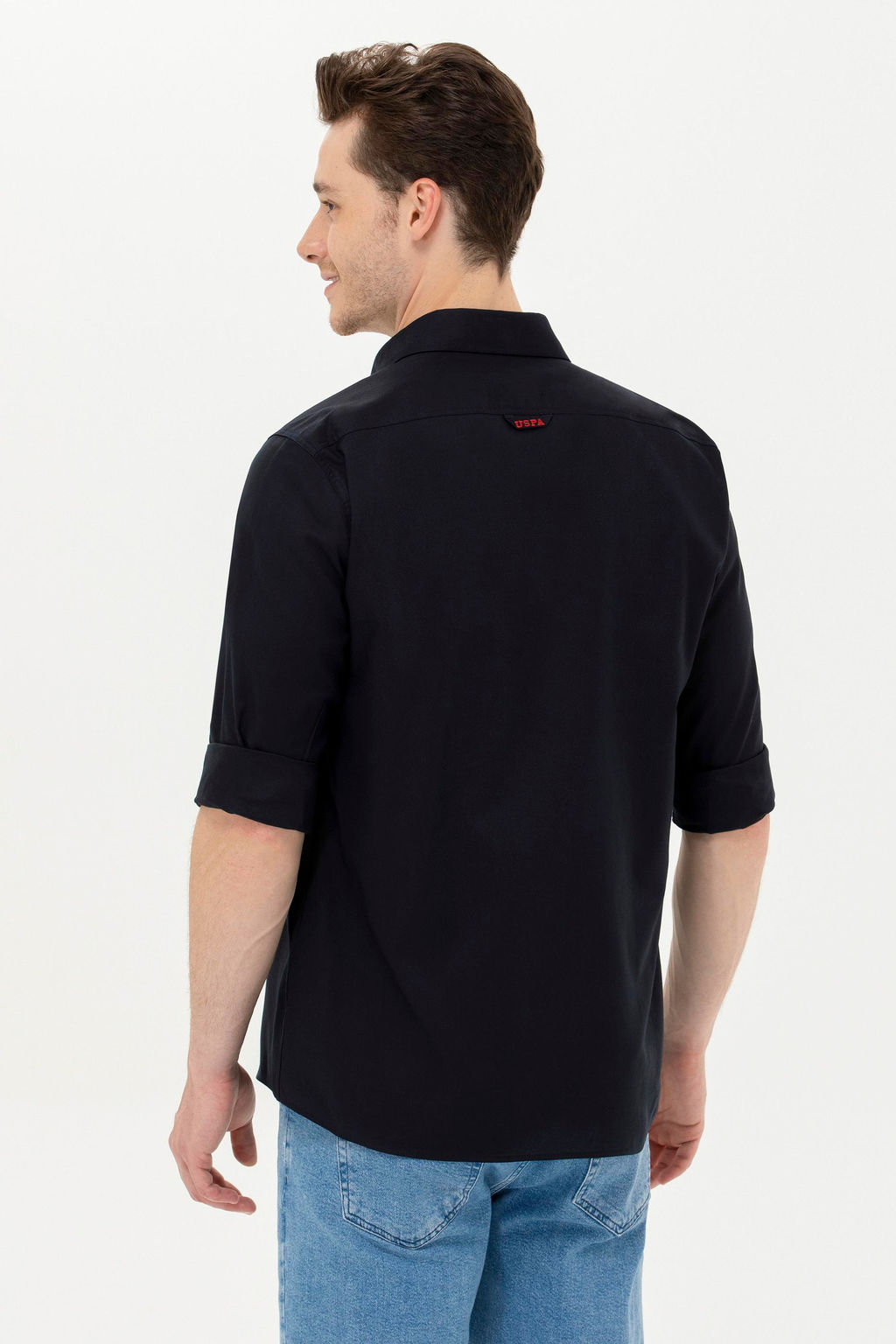 U. S. Polo Assn Мужская черная базовая рубашка с длинным рукавом - U.s. polo assn фото 5