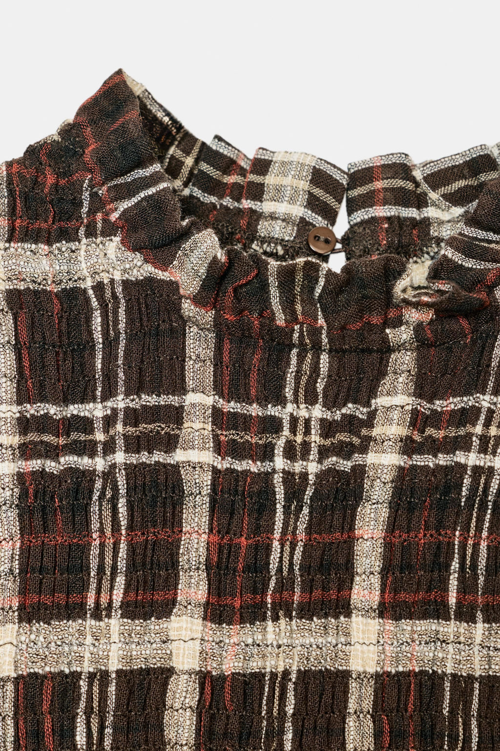 CHECK SMOCKED SHIRT - Zara фото 8