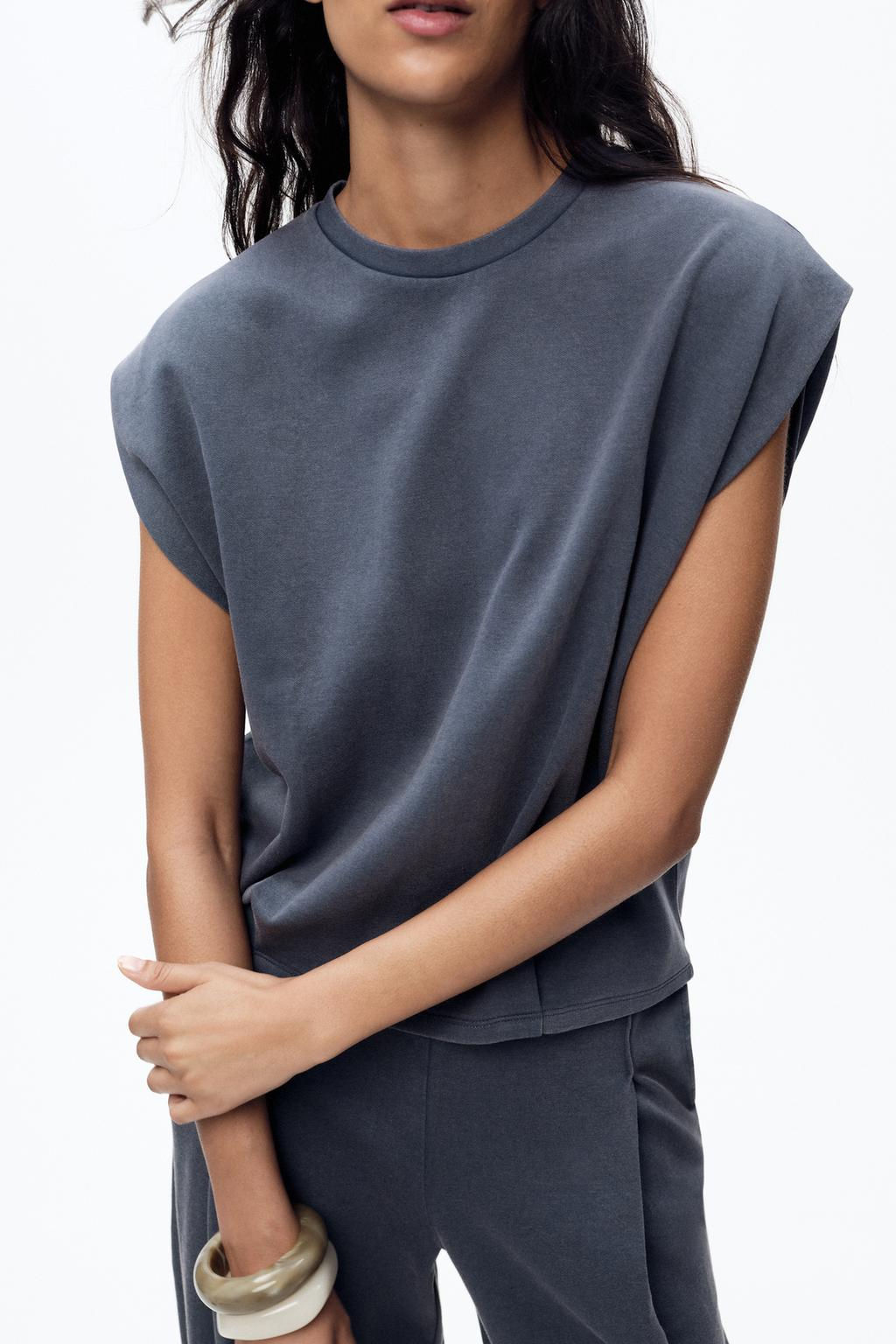 WASHED INTERLOCK T-SHIRT - Zara фото 18