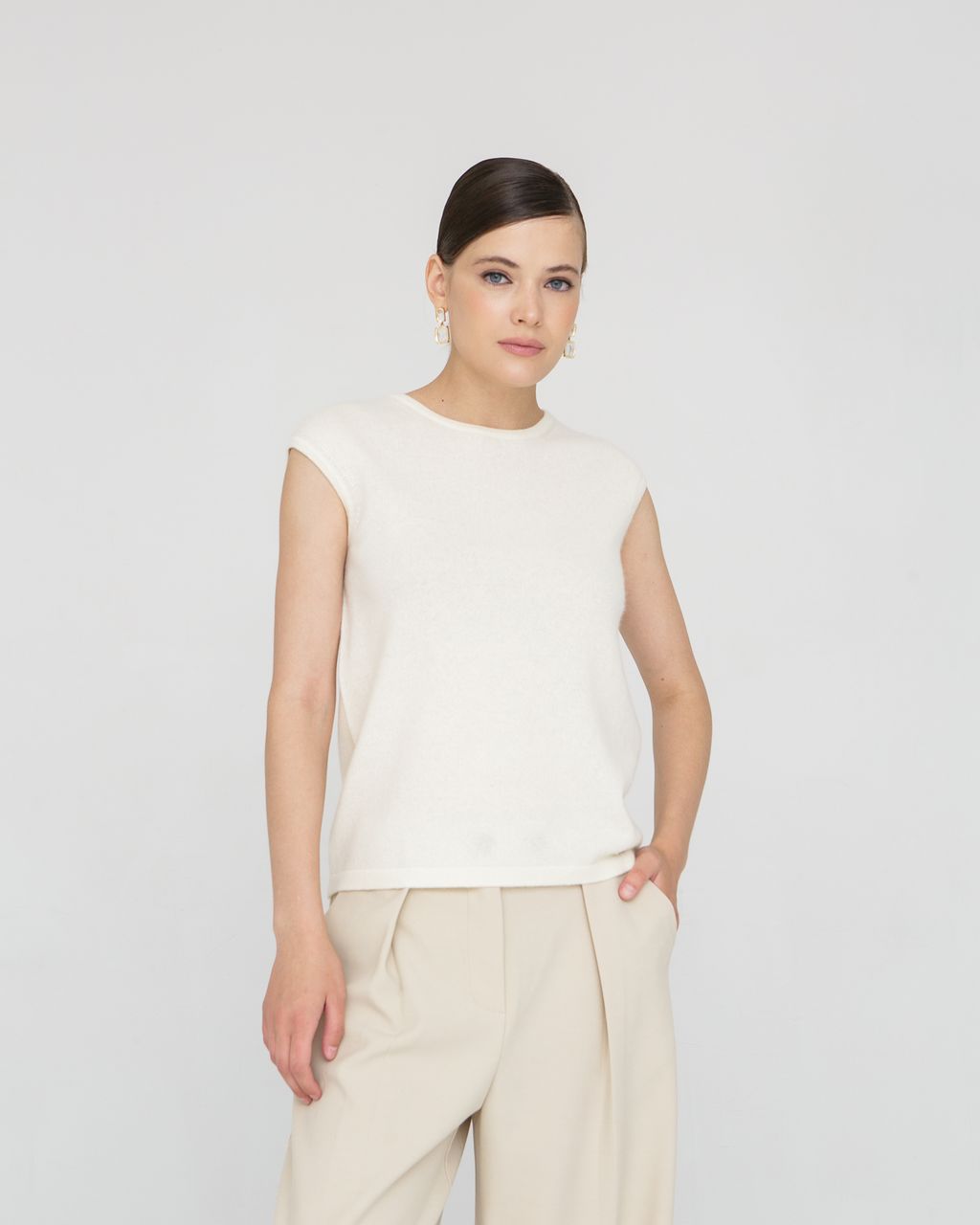 Джемпер кашемировый 06052 сливочный