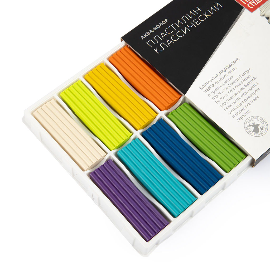 Аква-колор Изостудия Пластилин классический IZO-MC16 320 г ( в картонной упаковке ) 16 цв фото 6