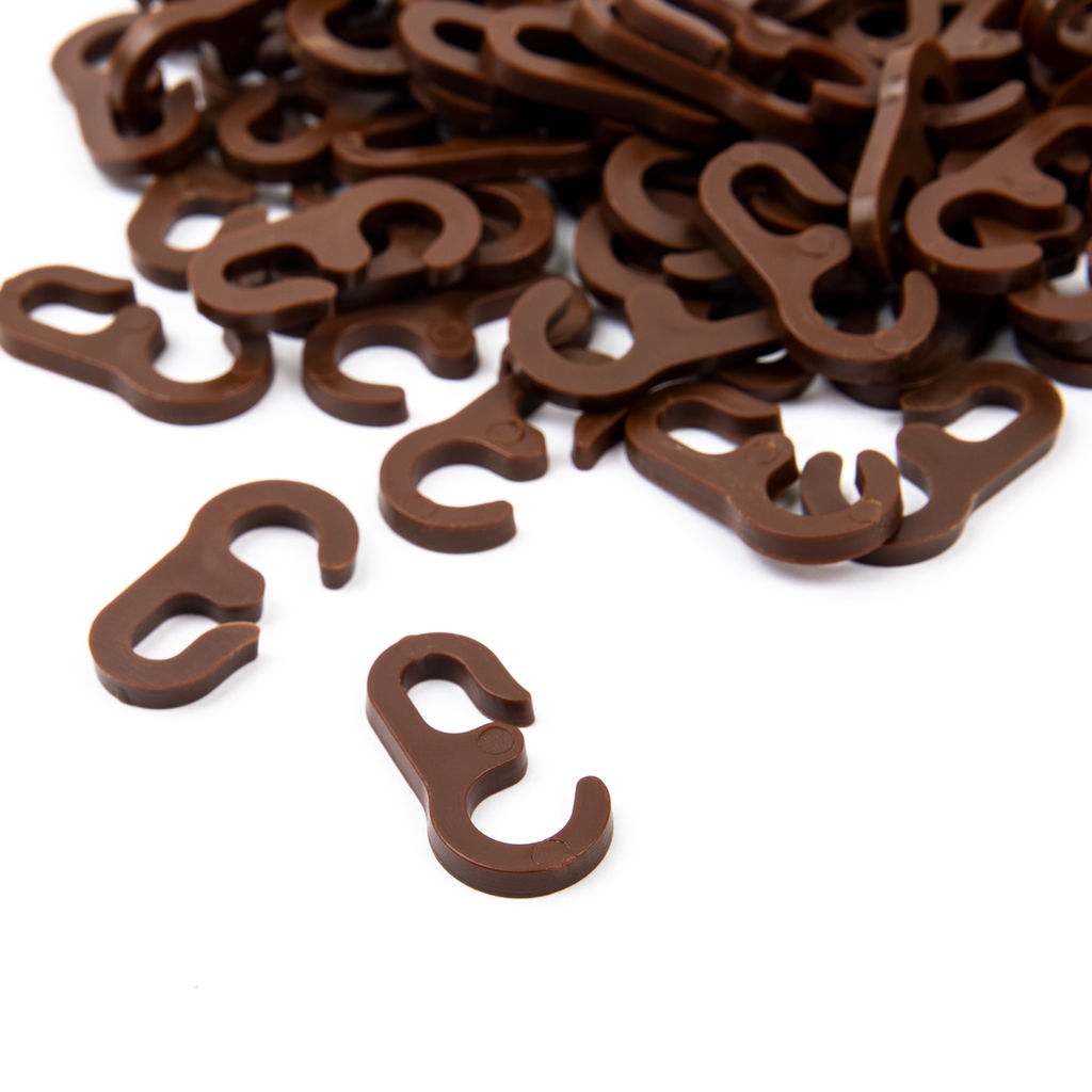 Фурнитура BLITZ Крючок шторный на кольцо пластик LF-300 100 шт СК/Распродажа 02 коричневый