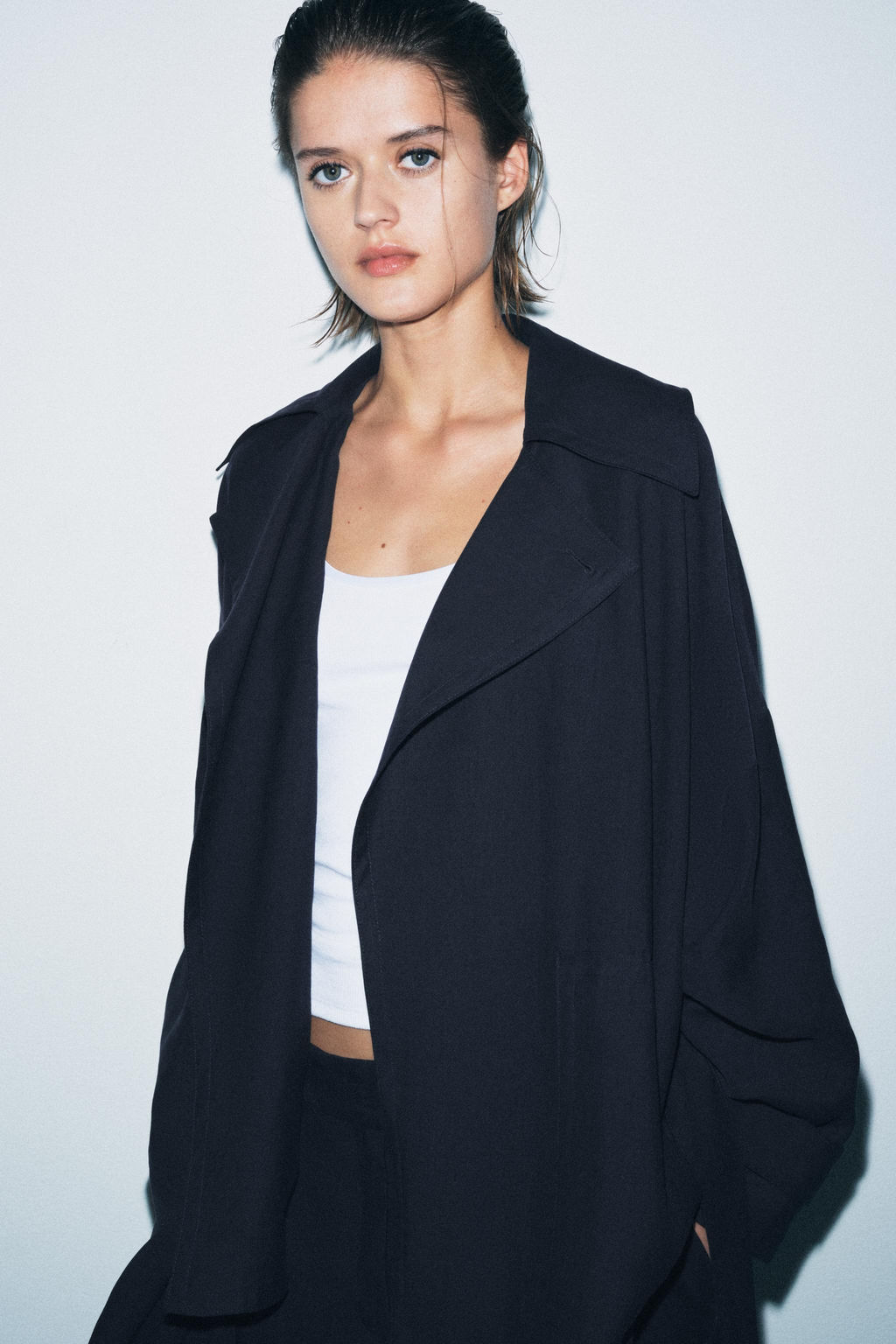 TRENCH CORTO FLUIDO ZW COLLECTION / Marino