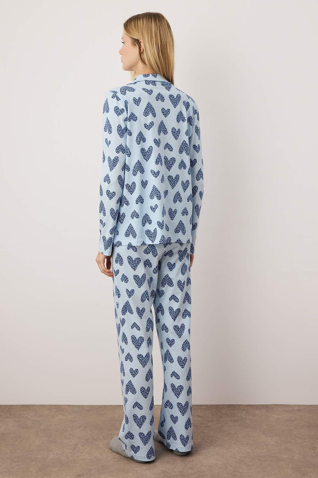 Trendyolmilla Pembe %100 Pamuklu Leopar Kalpli Orme Pijama Tak?m? THMAW25PT00142  фото 11