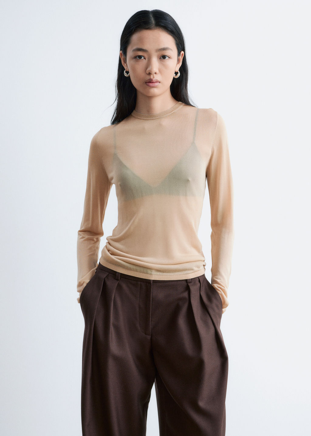 Top transparente de punto fino - H&m фото 3