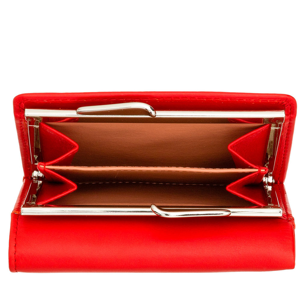 Итальянский женский кожаный кошелек DuDu серии Corsica | огненно-красный - Dudubags фото 5