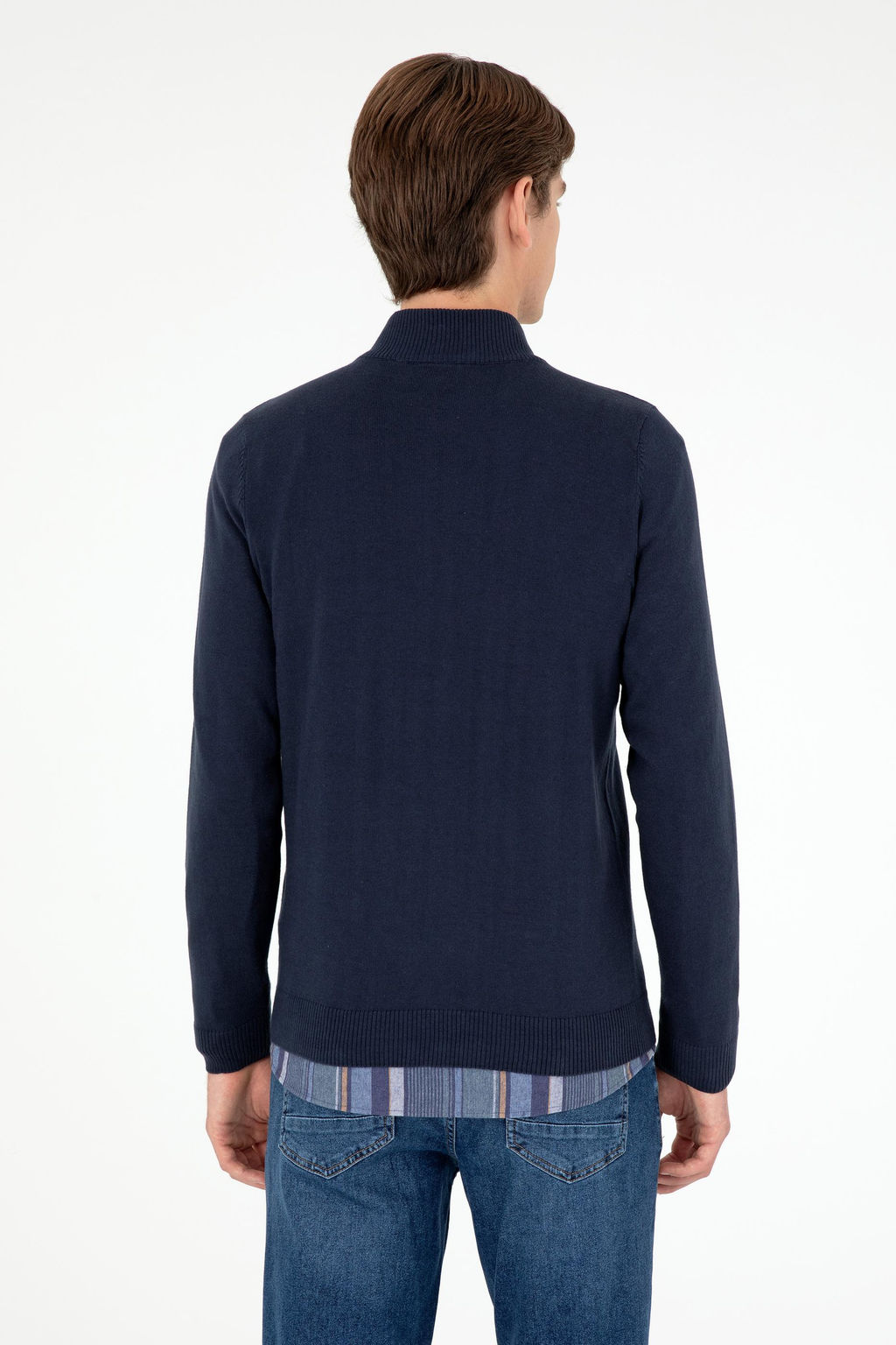 Мужской темно-синий базовый трикотажный кардиган Неожиданная скидка в корзине - U.s. polo assn фото 12