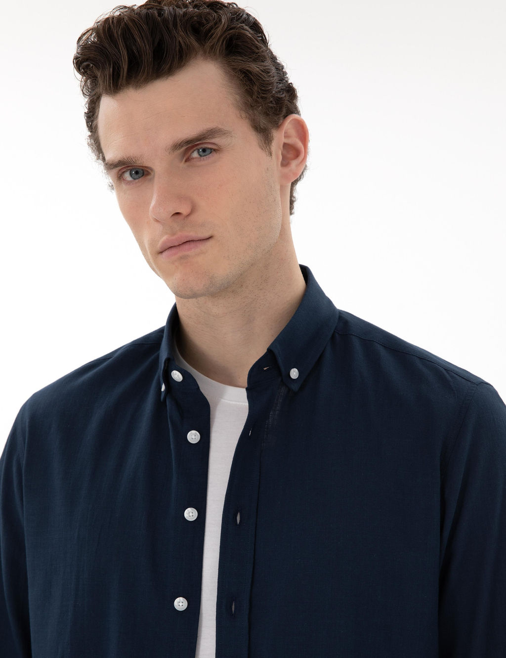 Lacivert Slim Fit Keten G_r_n_ml_ G_mlek - Pierre cardin фото 2
