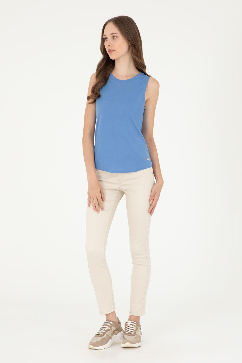 Женская темно-синяя базовая футболка Неожиданная скидка в корзине - U.s. polo assn фото 4