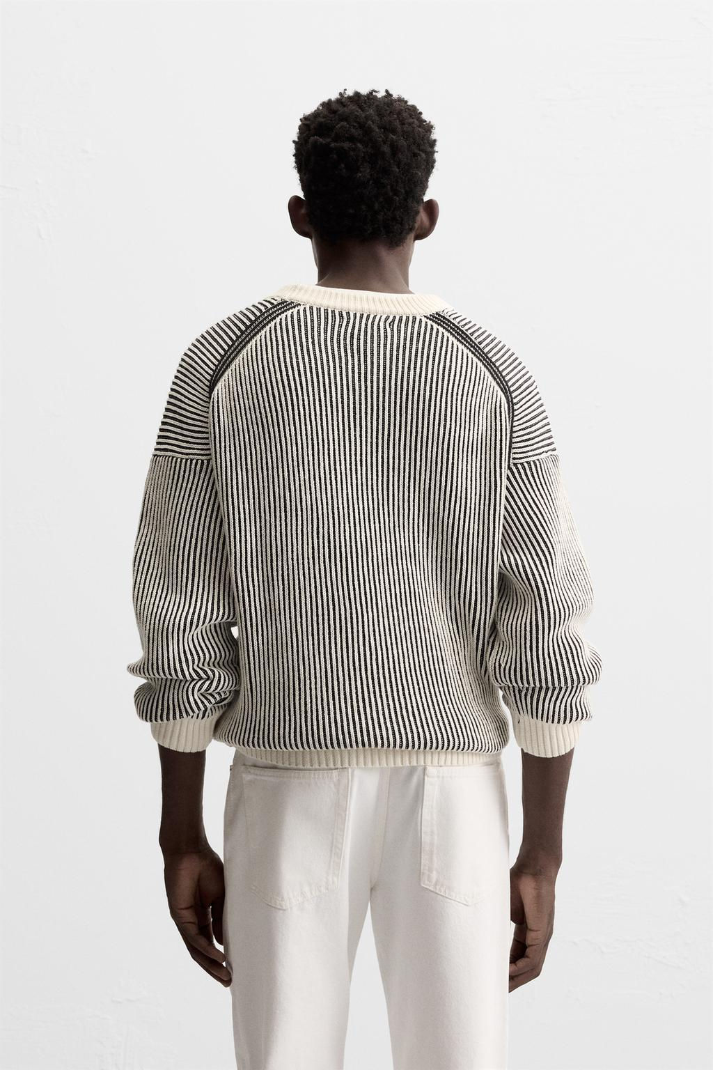 TEXTURED COLOUR BLOCK SWEATER - Zara фото 3