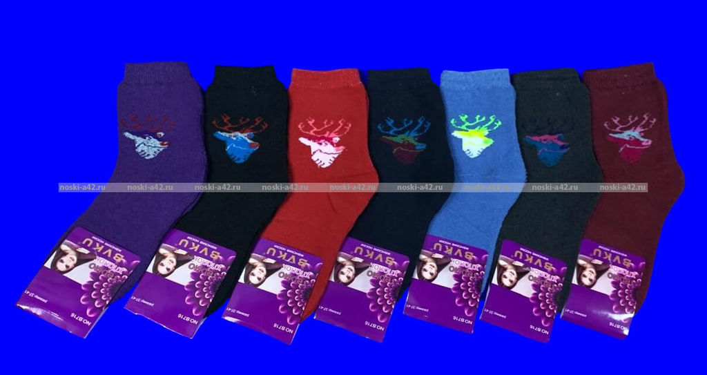 Цена за 12 пар. Термоноски женские внутри махра "ОЛЕНИ" арт. 716 (613)