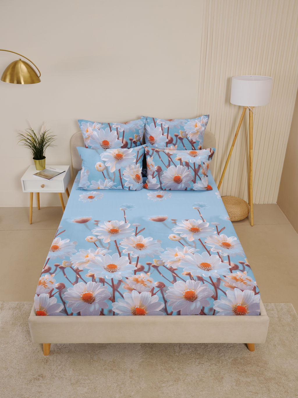 Простыня бязь люкс - Ромашки 150х215