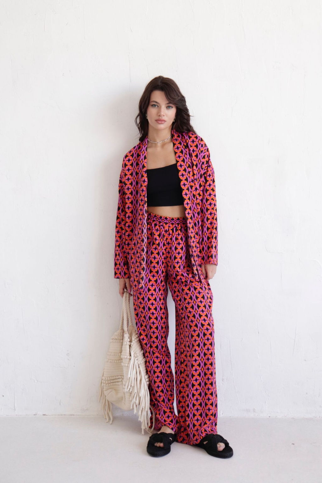 9668 Костюм из кимоно и брюк-палаццо с геометрическим принтом - Martichelli фото 2