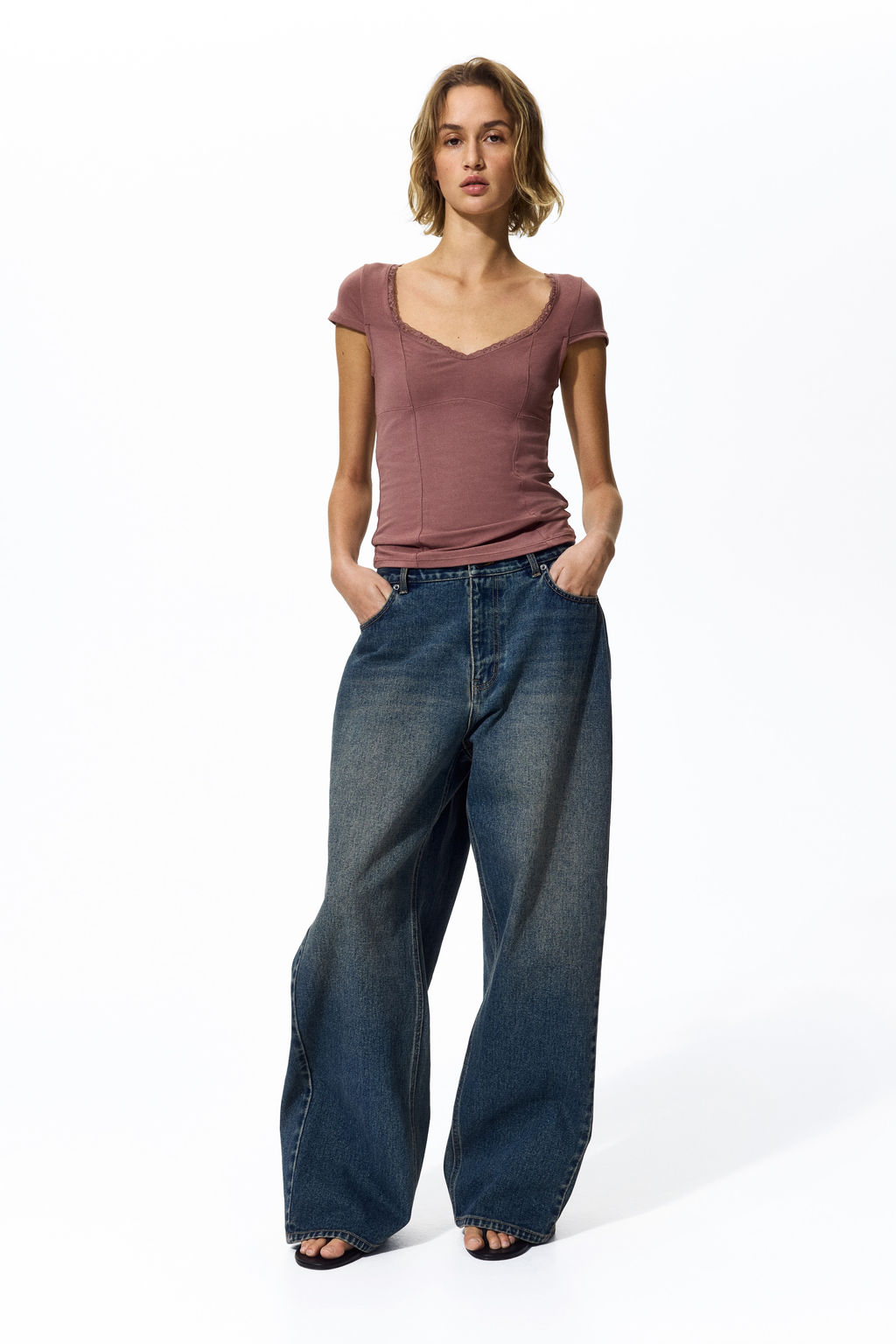 Top con ribete de encaje - H&m фото 5