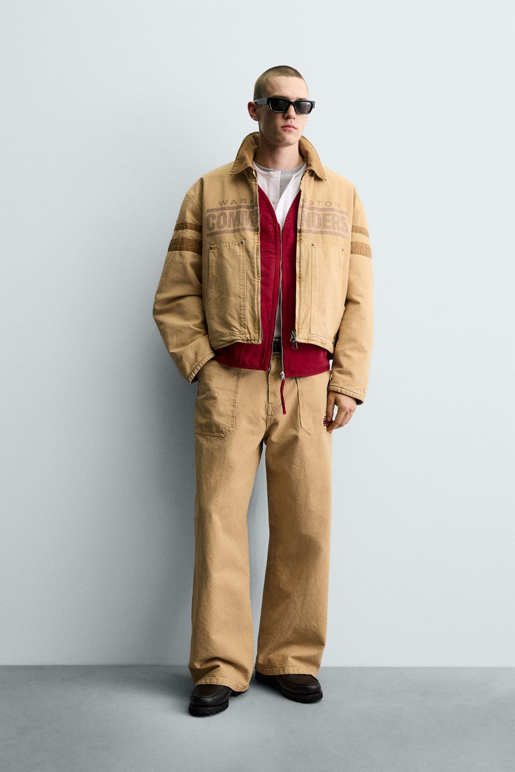 WASHED NFL WASHINGTON COMMANDERS EMBROIDERED PATCH JACKET - Zara фото 7