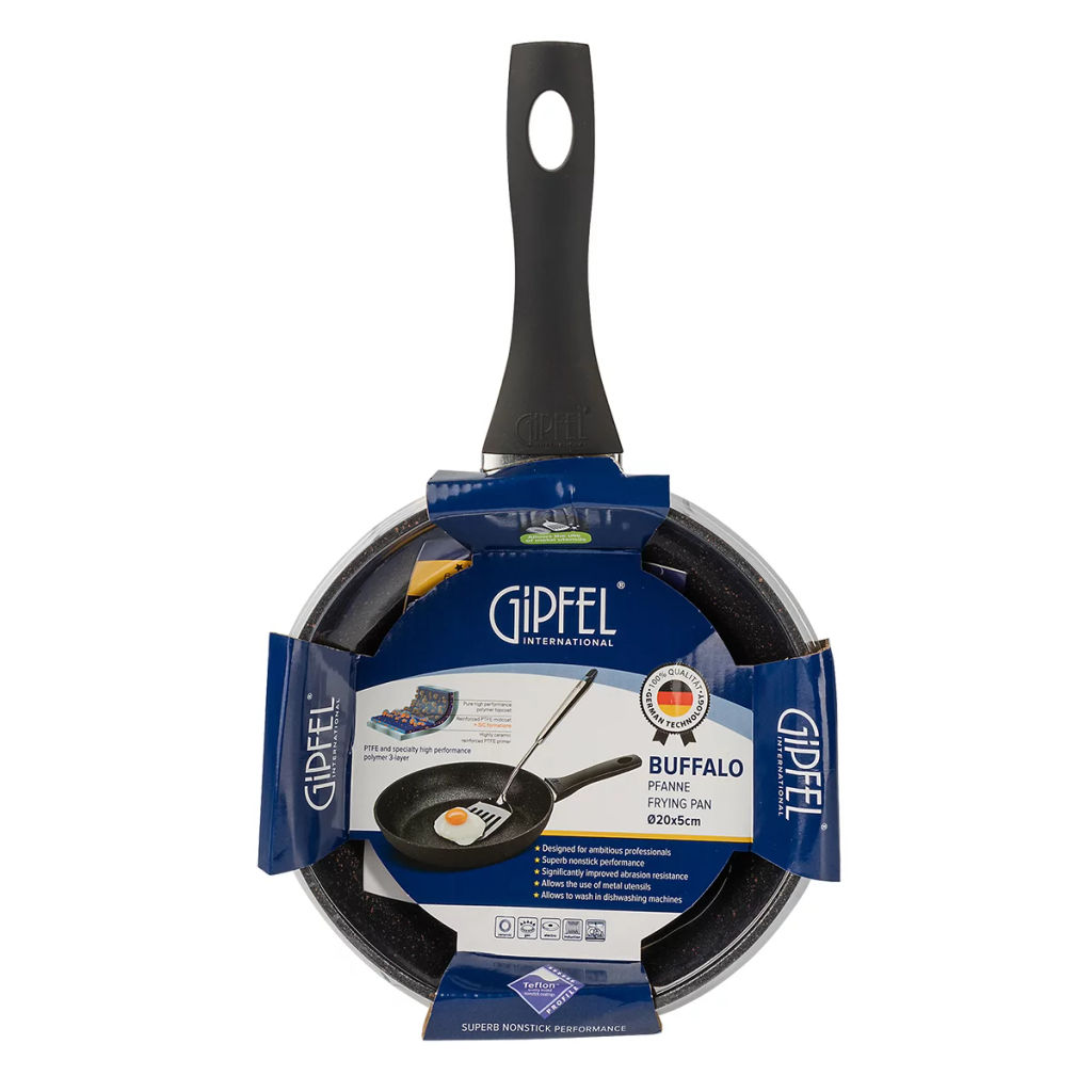0109 GIPFEL Сковорода BUFFALO 20х5см из кованого алюминия, с премиальным антипригарным покрытием Teflon Profile, с бакелитовой ручкой с покрытием Soft-touch, с полным индукционным дном. Толщина: 2,0/4  фото 5