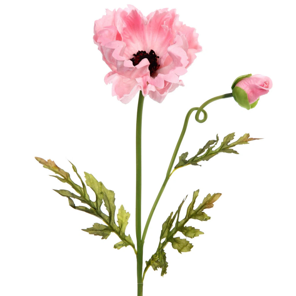 Цветок искусственный "Natur" 60см Мак розовый