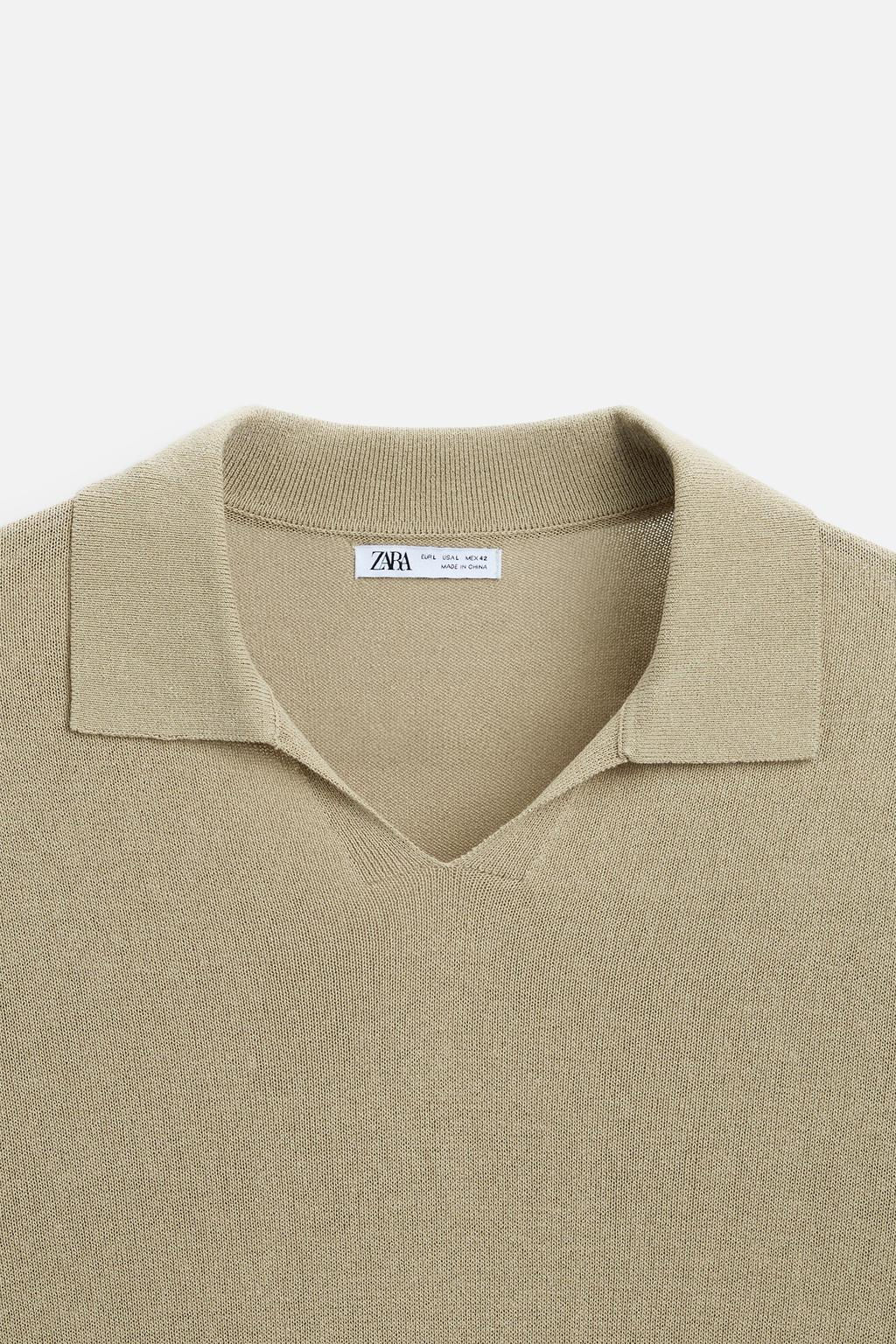 LYOCELL - LINEN KNIT POLO SHIRT - Zara фото 4